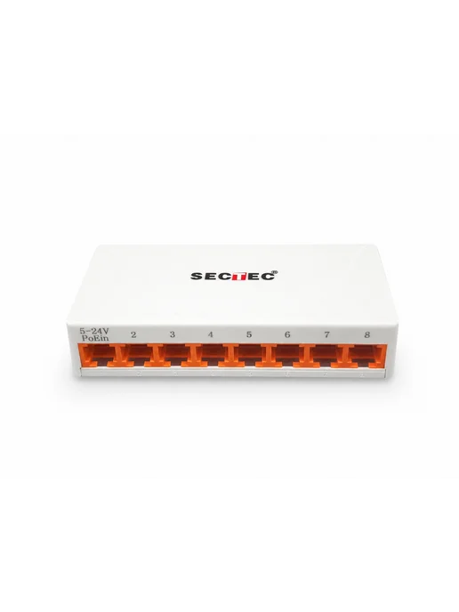 SECTEC Коммутатор 8 портов 10 100Mbps 12В, 1 passive poe 12-24в, 8 портов 12В 1, фото 2