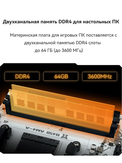 Материнская плата MACHINIST материнская плата am4 B450 белая оперативная память ddr4, белый, фото 3