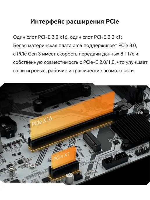 Материнская плата MACHINIST материнская плата am4 B450 белая оперативная память ddr4, белый, фото 5