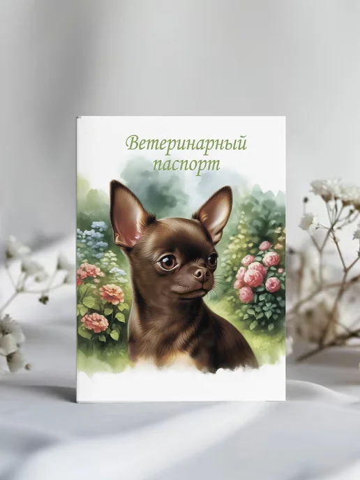 Ушастый друг Ветеринарный паспорт для собак, коричневый