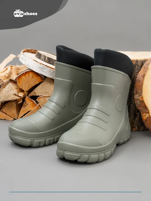EVASHOES Резиновые сапоги утепленные из Эва, зеленый, фото 4