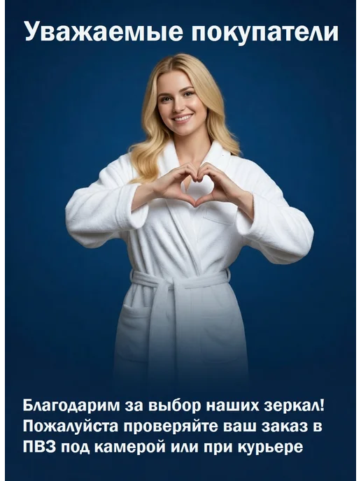 Зеркало и стекло Зеркало квадратное 40х40 см без крепежа, 40x40 см, фото 7