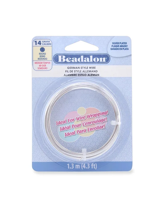 Beadalon Проволока, 1.628мм, посеребренная, 1.3 метра, 1,3 м