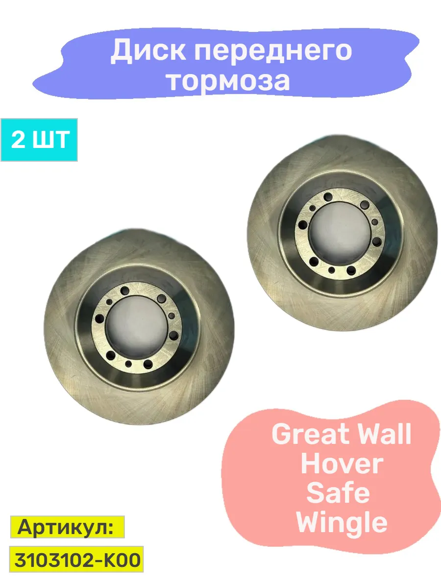 Диск переднего тормоза Great Wall Hover, Safe, Wingle 2 шт