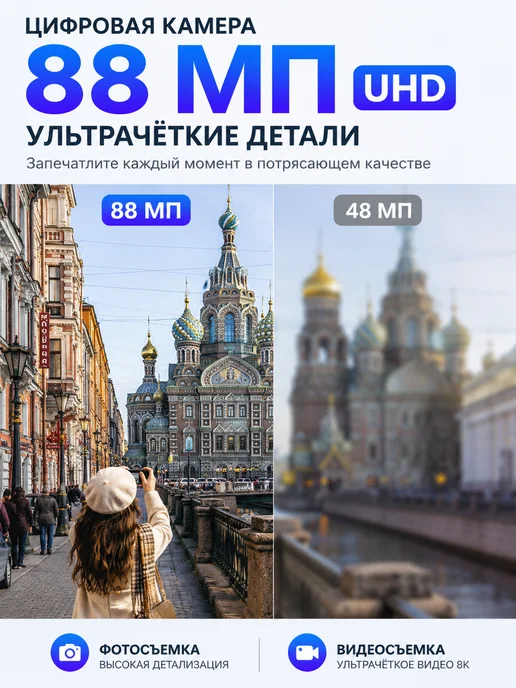 8K камера 88МП с автофокусом, 3" экраном 180° и 16X зумом, вариант, фото 3