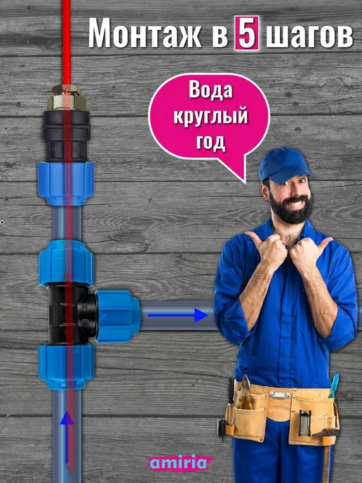 Amiria Греющий кабель в трубу саморегулирующийся 20ПНД тройник 1.5м, 1,5 м, фото 2