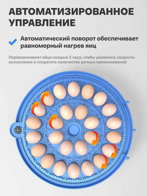 GREEN FARMER Инкубатор для яиц автоматический ГКР-26 с автоповоротом, зеленый, фото 3