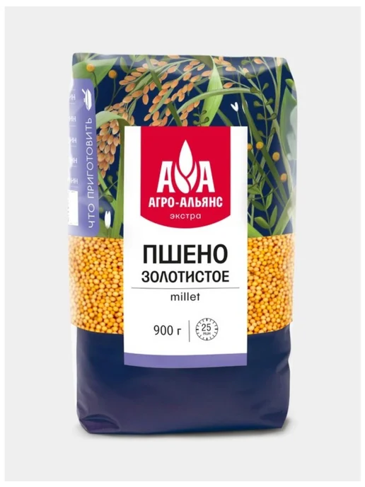 Агро-Альянс Пшено Экстра золотистое, 900 г, 4шт, 900 г, 4 шт, фото 2