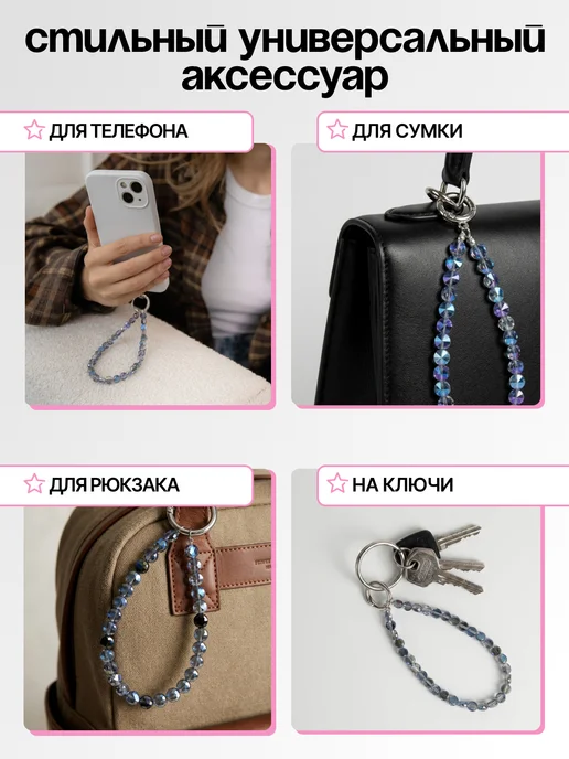 Нити творчества Брелок обвес для телефона, голубой, фото 2