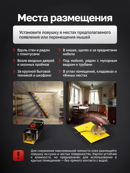 MIB Липкая мышеловка ловушка для мышей и крыс 3 штуки, вариант, фото 4