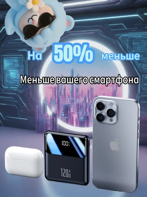 MDSILA Повербанк 10000 мАч, Повербанк для iPhone и Android, 10000 мАч, фото 6