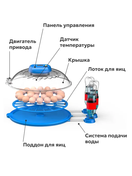 GREEN FARMER Инкубатор для яиц автоматический ГКР-52 с терморегулятором, зеленый, фото 7