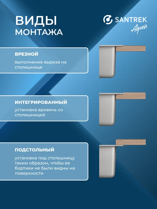 SANTREK Мойка для кухни нержавеющая, белый, фото 6
