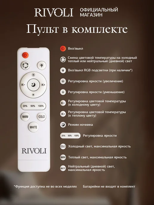 Rivoli Люстра потолочная светодиодная на кухню в спальню с пультом, черный, фото 7