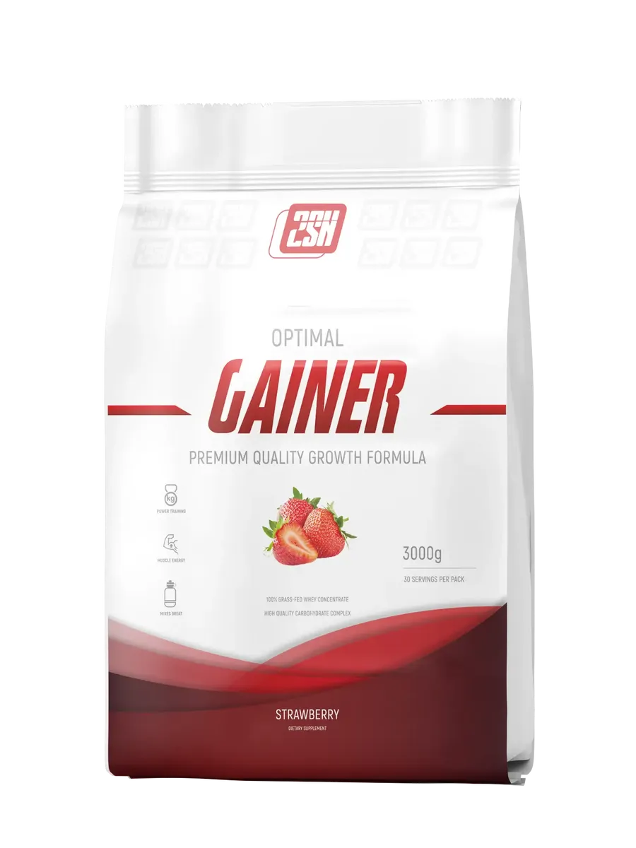 Гейнер для набора веса Optimal Gainer 3000 грамм Клубника