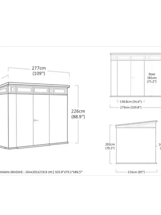 Keter Хозяйственный блок Pent 7*7 Shed HOR WALNUT, Хозблок 9X7, фото 3