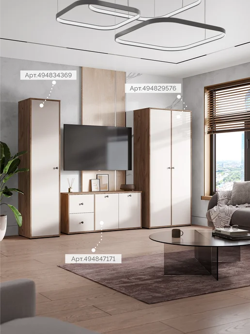 ИНВЕСТ Тумба под ТВ напольная Мелисса, серый, фото 2