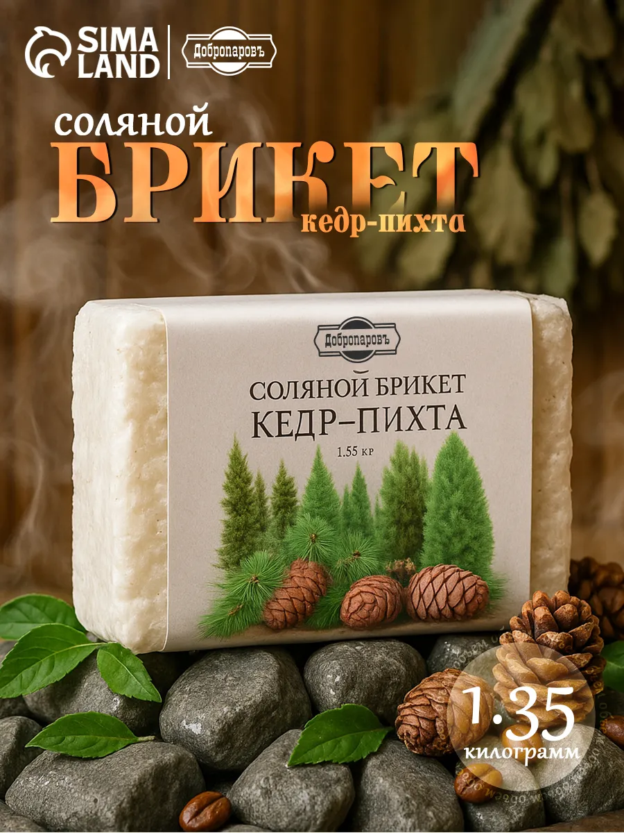 Соляной брикет для бани Кедр - Пихта