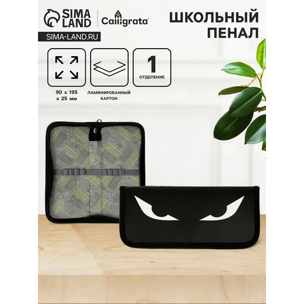 Пенал школьный, 1 секция, 9×19.5×2.5, Don't touch