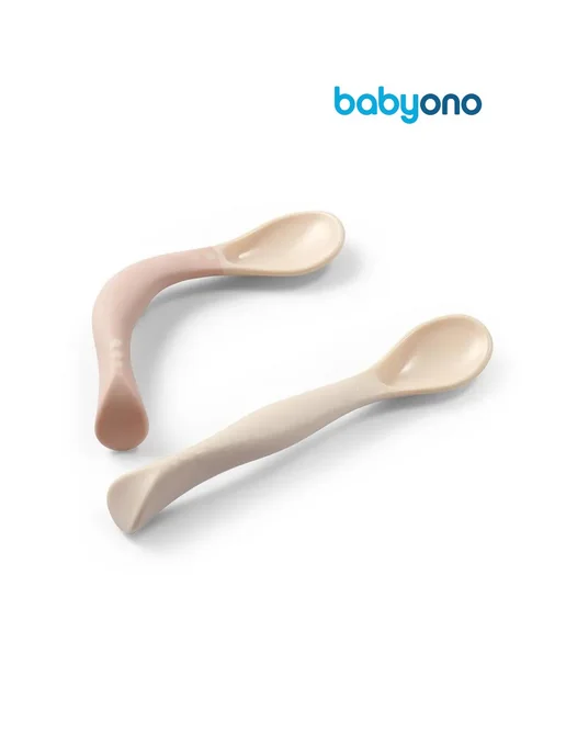 Babyono Обучающие ложки для прикорма для новорожденных гибкие 2 шт, 2 шт, фото 2