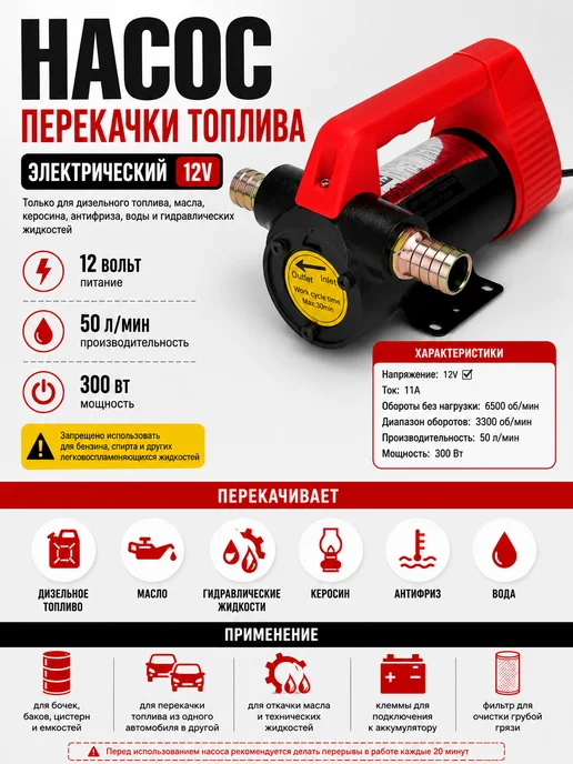 GOODSTORAGE Насос для перекачки топлива 12-вольтный, вариант, фото 2