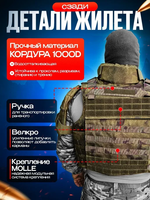 ТАКТИКА24 Бронежилет Universal Armor БР2 c быстрым сбросом, без плит, зеленый, фото 3