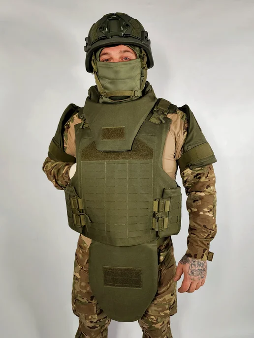 ТАКТИКА24 Бронежилет Full Armor Бр5 с бронеплитами и капами, зеленый, фото 5