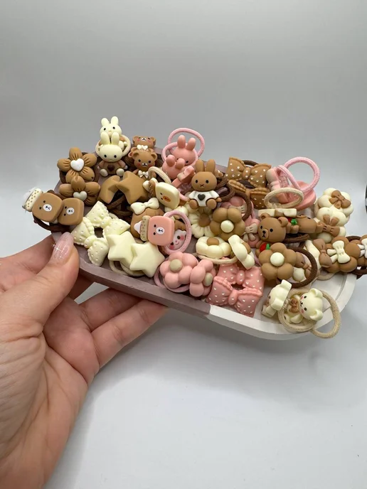 KiS_ShOp Резинки для волос детские, коричневый, фото 5