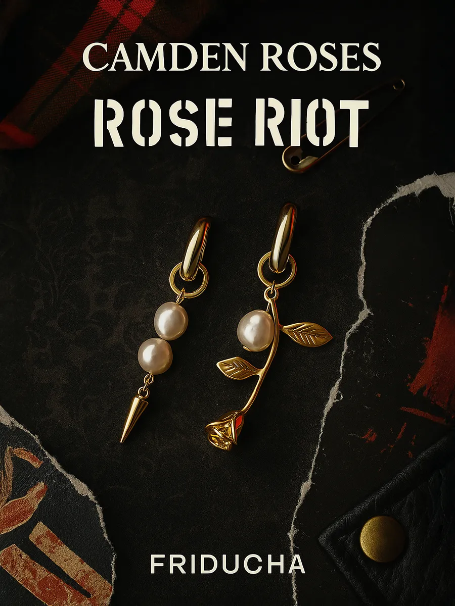 Серьги-конго ROSE RIOT 18 мм, позолота