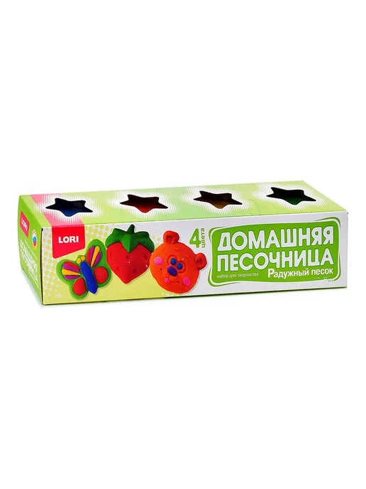 lori Радужный цветной песок для лепки детям, 4 цвета по 80 г, 4 цв., 140 г, фото 4