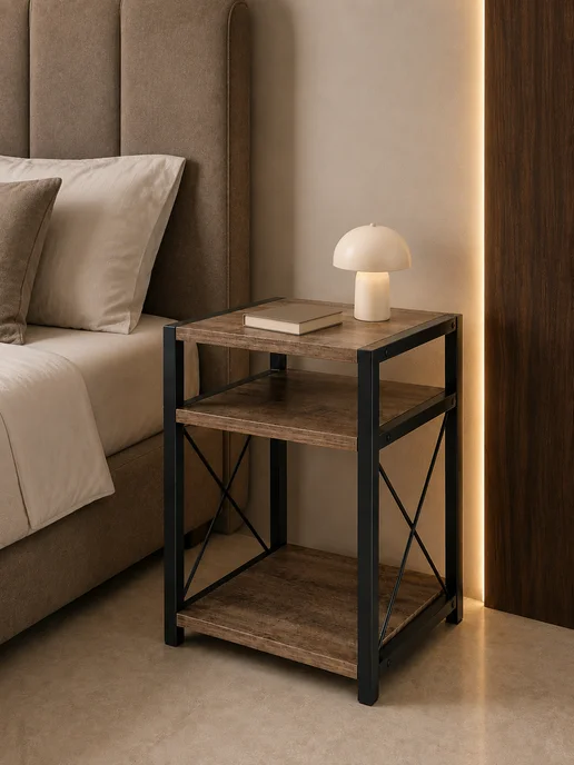 BRUTTO DESIGN Тумба прикроватная Лофт, серый, фото 3