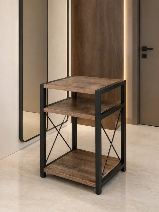 BRUTTO DESIGN Тумба прикроватная Лофт, серый, фото 4
