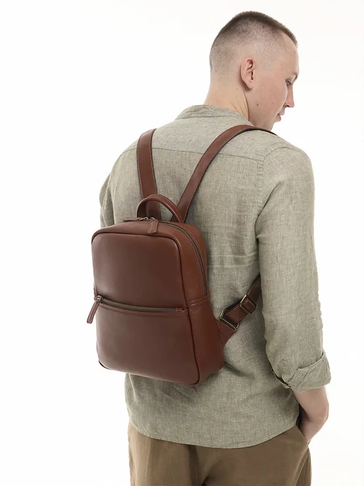 Solo true bag Рюкзак городской натуральная кожа Solo, оранжевый, фото 2