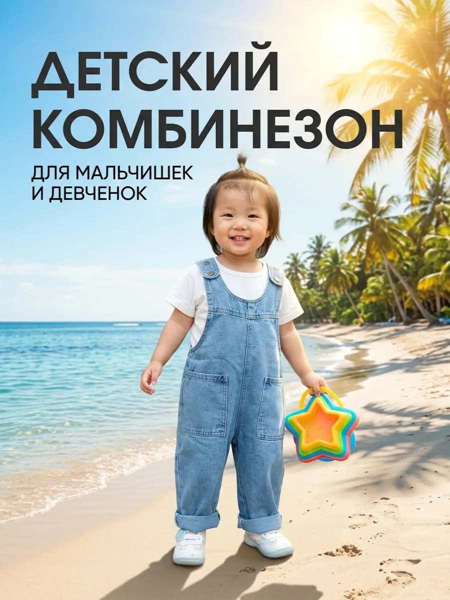 Детский джинсовый комбинезон