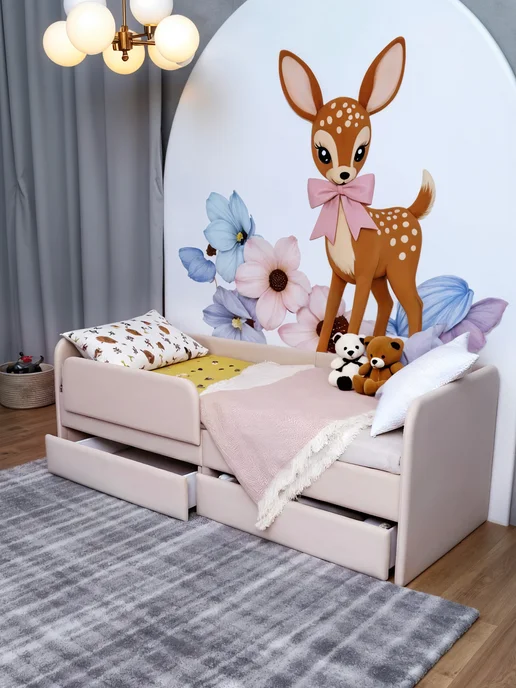 Hello Baby Защитный бортик для кровати, бежевый, фото 2