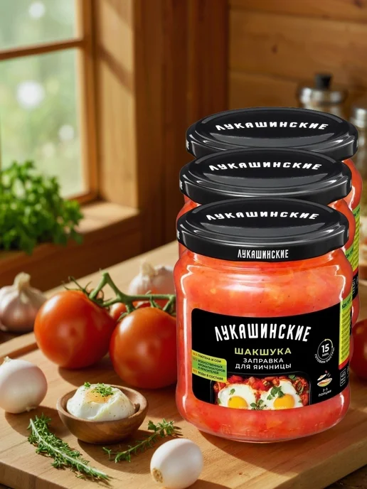 Лукашинские Заправка для яичницы шакшука 460 г. (Набор 3шт), 460 г, 3 шт