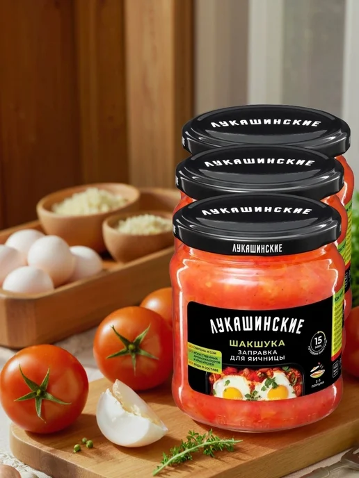 Лукашинские Заправка для яичницы шакшука 460 г. (Набор 3шт), 460 г, 3 шт, фото 2