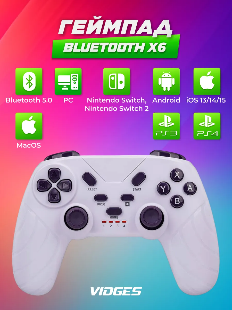 Геймпад Bluetooth X6 для PC, Android, IOS, TV