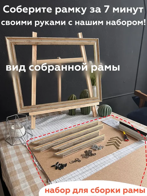 Багетная рама 50х25 для картин на подрамнике, 50x25, фото 2