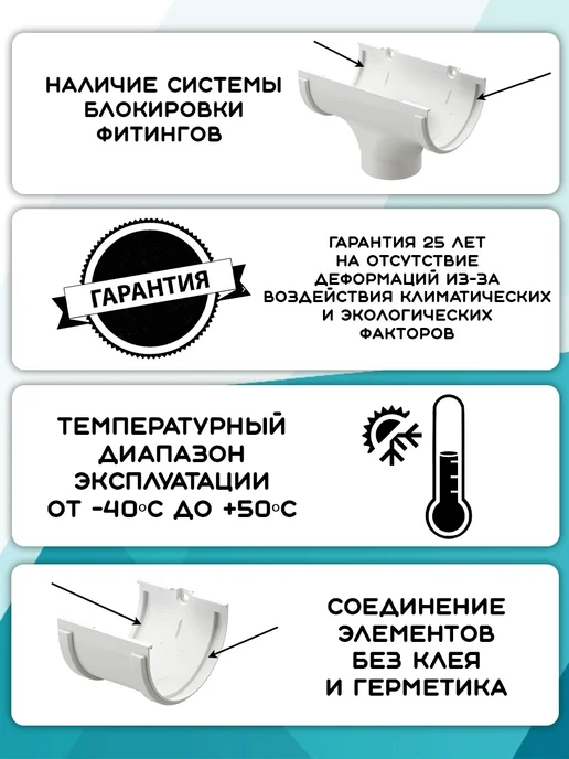 Соединитель желоба ПВХ Дача Белый, белый, фото 3