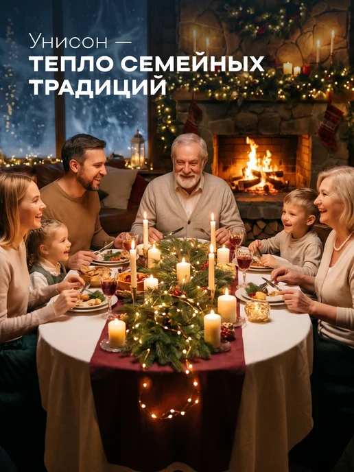Унисон Скатерть на стол тканевая 150х180 новогодняя, 150x180, фото 6