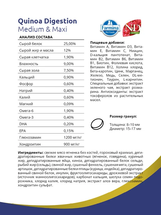 Сухой корм Farmina Quinoa Digestion для собак, 7 кг, фото 2