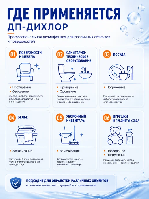 ДП-ДиХлор дезинфицирующие хлорные таблетки (300 шт.), 1 кг, 300 шт, 1 кг, фото 3