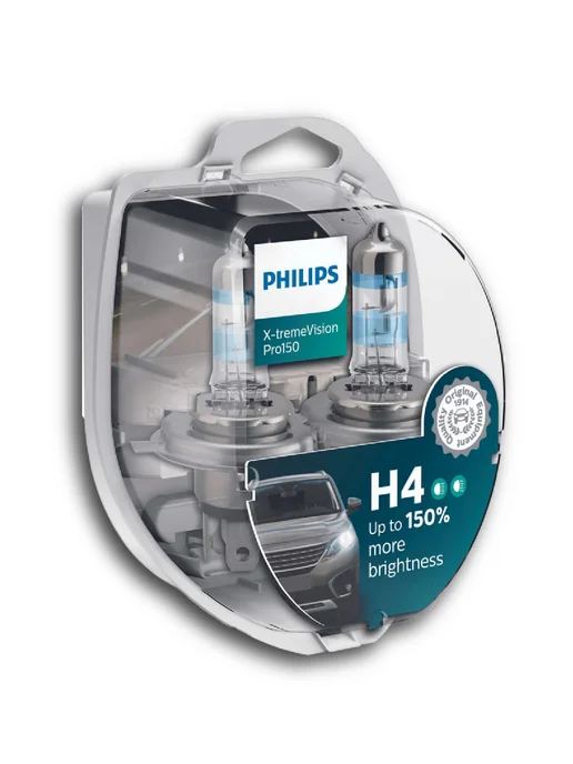 PHILIPS Лампы галогенные H4 X-TREME VISION Pro 150, 2 шт, фото 8