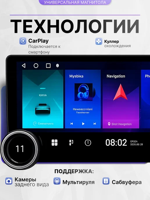 MagicTechno Автомагнитола 2 Din с сенсорным OLED экраном CA102 Android, вариант, фото 2