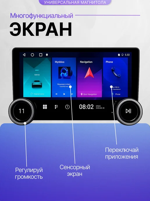 MagicTechno Автомагнитола 2 Din с сенсорным OLED экраном CA102 Android, вариант, фото 3