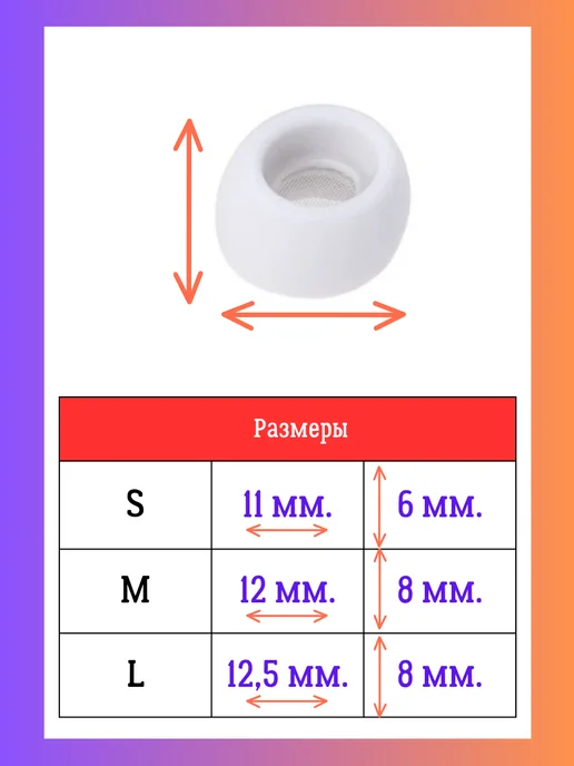 Electronics Accessories Амбушюры Samsung Galaxy Buds Pro (3 пары S, M, L) с сеткой, серый, фото 5
