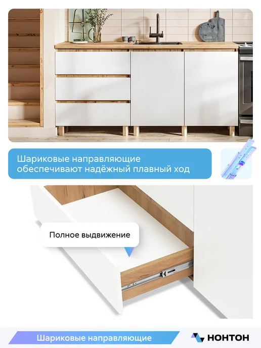 НОНТОН Кухня Фиатра (Графит, Дуб крафт золото), 1,7 м, фото 5