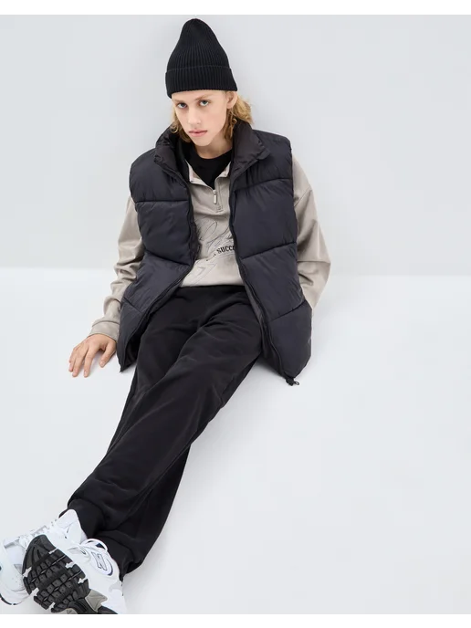 gloria jeans Чёрные спортивные брюки джоггеры (Jogger), черный, фото 2