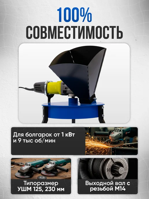 Геликон Пром Измельчитель садовый для веток на болгарку, вариант, фото 8